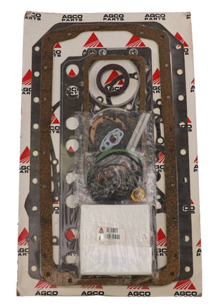 A meticulously packaged Engine Gasket Kit (V836131971) from AGCO, presented on a branded cardboard backing, ensuring top-notch quality for your equipment.