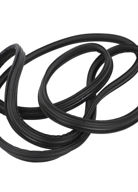 The AGCO | Window Seal - Acw3546110 by AGCO is a coiled black rubber gasket with ridges along its length, specifically designed for sealing purposes. No current product description information is available.