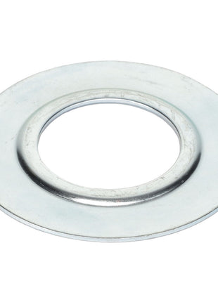 The AGCO Seal Ring - Acp0287520 is a flat, circular metal washer featuring a large central hole and slightly raised, rounded edges. Currently, there is no detailed product description available for this item.
