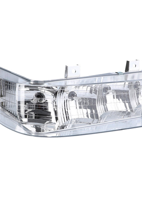 A clear, rectangular AGCO headlight for the right side, model AG421136, featuring two mounting brackets on the top and crafted from durable and reliable parts.