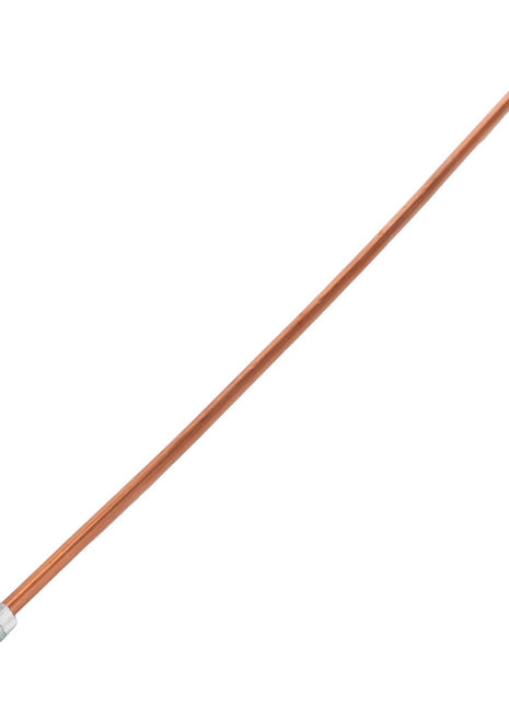 The AGCO | LUBE HOSE - D28780831, crafted by AGCO, is a durable and efficient long hose with fittings on both ends, ideal for lubrication systems.