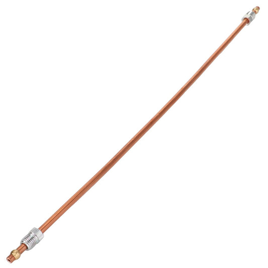 The AGCO | LUBE HOSE - D28780831, crafted by AGCO, is a durable and efficient long hose with fittings on both ends, ideal for lubrication systems.