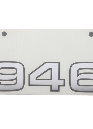 A rectangular sign from AGCO, labeled with product number AL11135489, prominently displays the number 946 in large, bold, black font.