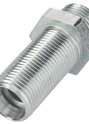 A close-up image of the AGCO Straight Bulkhead Union (Acw1635600), showcasing its threaded metal pipe fitting and hexagonal bolt head. No current product description information available.