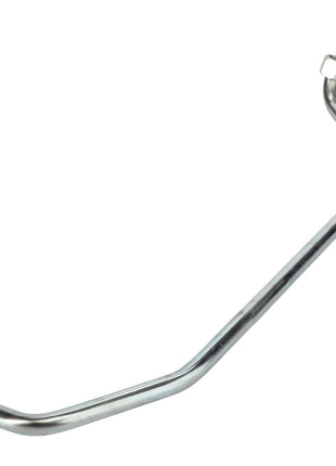 The AGCO Tube - Acw149931A is a bent metal pipe featuring threaded connectors on both ends, commonly used in automotive or mechanical applications.