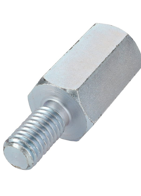 The AGCO | ADAPTER - D28185112 is a metal hexagonal standoff featuring one threaded end. No additional product description information is available.