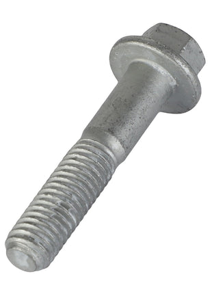 A close-up image of the AGCO Hex Flange Head Machine Screw - Acw1058020, featuring a metallic hex bolt with a partially threaded shaft and a washer-like flange near the hexagonal head. No current product description information is available for this item.