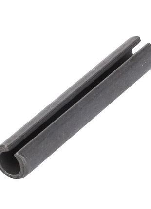 A close-up of the AGCO Tensioning Pin - 3000224X1, a 2-inch metal pin with a slit along its length, lying on a white background.