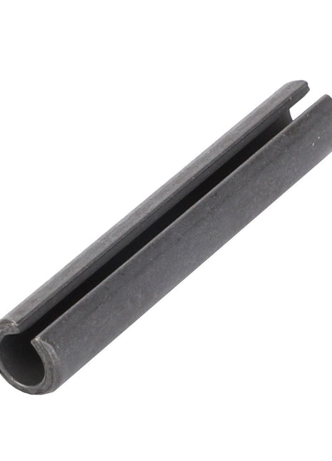 A close-up of the AGCO Tensioning Pin - 3000224X1, a 2-inch metal pin with a slit along its length, lying on a white background.