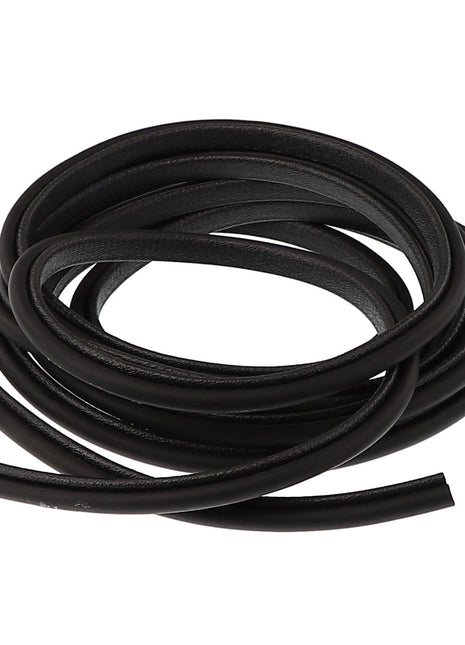 A coiled black rubber hose labeled as the AGCO | Seal - Acx0031840 from the brand AGCO lies on a neutral background, with no current product description information available.