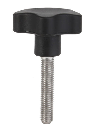 A black star knob with a silver threaded screw, known as the AGCO Knob - Acw1758510. Currently, there is no additional product description information available.