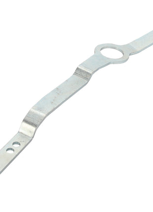 The AGCO Lever (Acp0335700) from AGCO features a metal strap design with a circular opening in the center, two holes on one end, and a small pin on the other. No additional product description is available beyond these specifications.