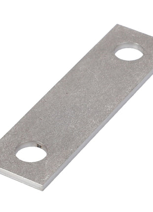 AGCO's PLATE - D28550323 is a rectangular metal plate featuring two circular holes, one near each end. No additional current product description information is available.