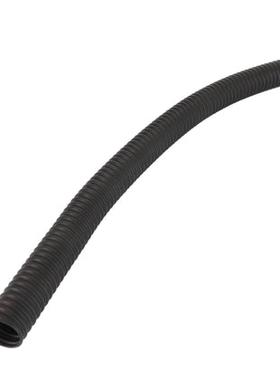 The AGCO Hose - Acv0021890, a flexible black ribbed conduit, is shown slightly curved against a white background. No current product description is available.