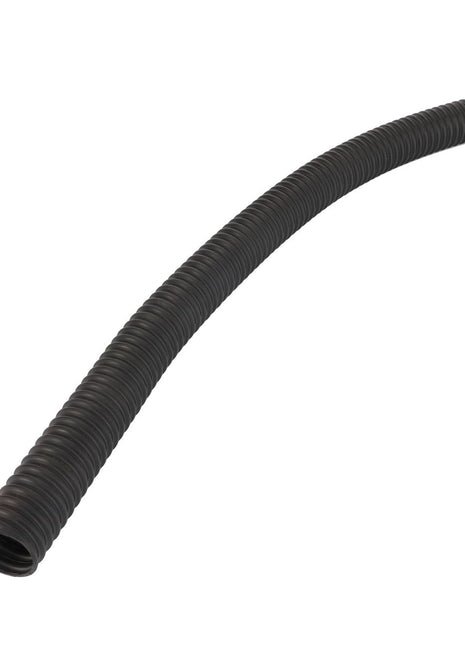 The AGCO Hose - Acv0021890, a flexible black ribbed conduit, is shown slightly curved against a white background. No current product description is available.
