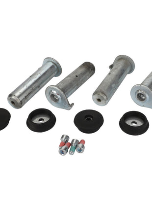 AGCO Pivot - Acp0340400: Set of four metal pins with black rubber washers and small colored bolts on a white background. Product description currently unavailable.