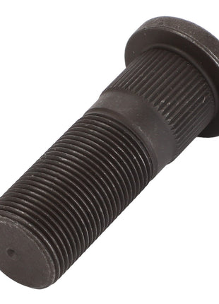 Close-up of the AGCO | BOLT - D46133900, featuring a black metal finish with a ribbed body and a flanged head. The bolt has clearly visible threading and grooves along its length. No current product description information is available.