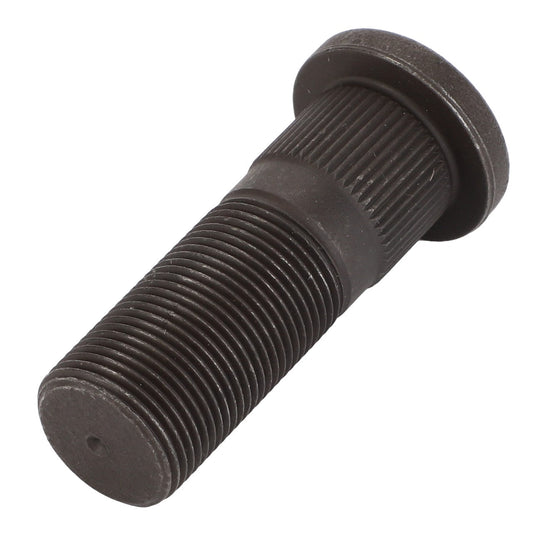 Close-up of the AGCO | BOLT - D46133900, featuring a black metal finish with a ribbed body and a flanged head. The bolt has clearly visible threading and grooves along its length. No current product description information is available.