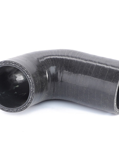 The AGCO Hose for Air (Acp0329530) is a black, flexible rubber cooling hose designed with a 90-degree bend and crafted from high quality materials for reliable performance.