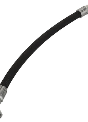 A black AGCO flexible hydraulic hose (Product Name: AGCO | HYDRAULIC HOSE - D46150581) with silver connectors on both ends.