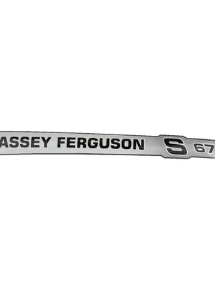 An AGCO decal, model Acw3587140, in black and silver designed for the Massey Ferguson S 6712 tractor. No current product description information is available for this stylish accessory.