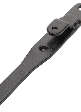 The AGCO Lever - Acw0792160 is a black metal latch featuring a hole at one end and a movable clasp near the other. No additional product description information is currently available for this item.