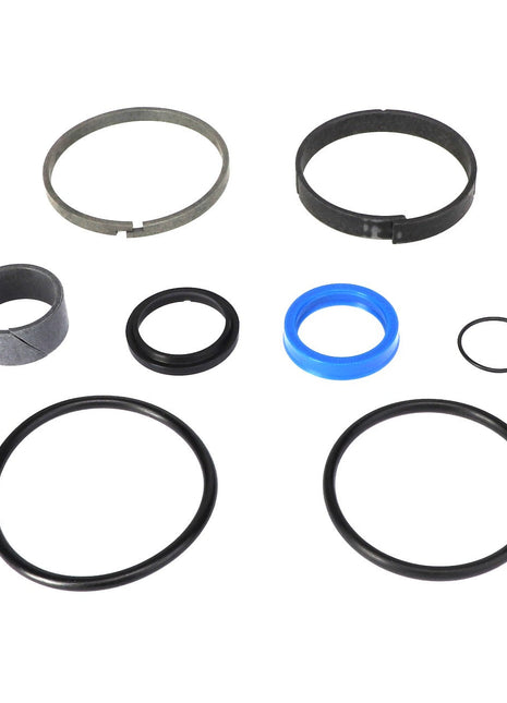 An assortment of circular sealing rings and gaskets in various sizes and colors, including black, blue, and gray, arranged on a white background. For further assistance or ordering inquiries regarding the AGCO | SEAL KIT - ACP0224240 by AGCO, please contact our Support Team.
