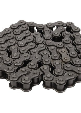 Close-up of the AGCO | Chain - Acp0127720, a coiled metal chain with interconnected links commonly used for bicycles or machinery.