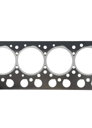 The AGCO CYLINDER HEAD GASKET - 0.010.2635.2 is a metal gasket featuring multiple circular openings, specifically designed for internal combustion engines. For more information on this product or to place an order, please contact our support team under the brand name AGCO.
