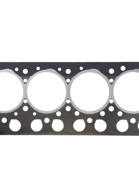 The AGCO CYLINDER HEAD GASKET - 0.010.2635.2 is a metal gasket featuring multiple circular openings, specifically designed for internal combustion engines. For more information on this product or to place an order, please contact our support team under the brand name AGCO.
