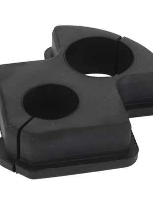 Product description information is currently unavailable, but the AGCO | Shutter - Acw0440310 by AGCO is a black plastic component with two circular openings and a slot on one side, likely designed for securing or holding cylindrical objects.