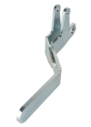 The AGCO LEFT HAND HANDLE - ACP0441900 by AGCO is a metal bracket featuring two mounting points on one end and a long flat arm on the other. It is specifically designed for mechanical support or attachment in machinery or equipment. Currently, there is no detailed product description available.