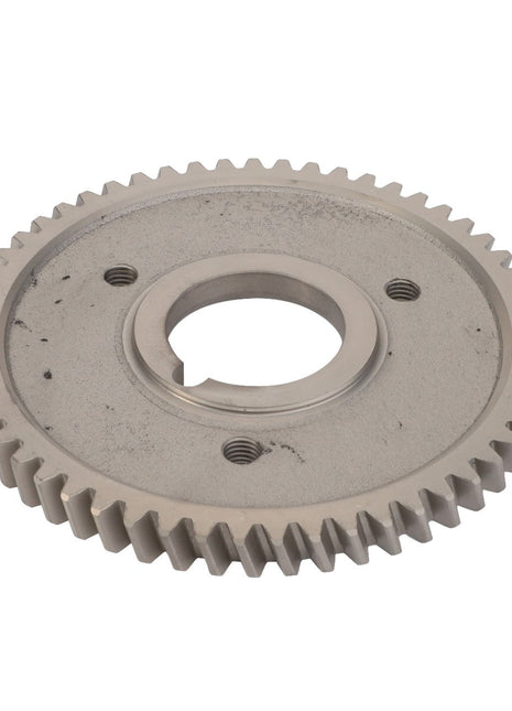 A helical gear with a circular shape, central hole, and evenly spaced teeth around its edge ensures optimal machinery performance. With the AGCO Helical Gear - V836120019, you can trust the gear durability for reliable operation.