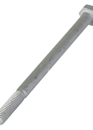 A single AGCO Hexagonal Bolt - Acw1490530, featuring threading at one end and a hexagonal head at the other, lies on a white background.