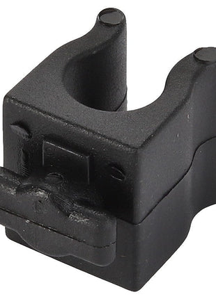 The AGCO product, SPRING - 0.010.0351.0, features a black plastic cable clamp with a U-shaped opening and a tightening screw at the bottom, designed to provide organized and secure cable management. A current product description that closely matches its efficient design is not available.