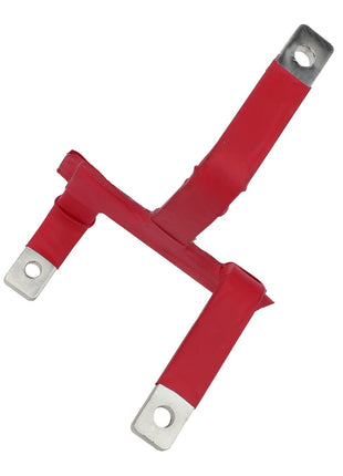 A red, insulated bus bar branded as AGCO, featuring three flat metal connectors each with a fastening hole; product name: AGCO | Buss Bar - Acx2881680. No current product description information is available.