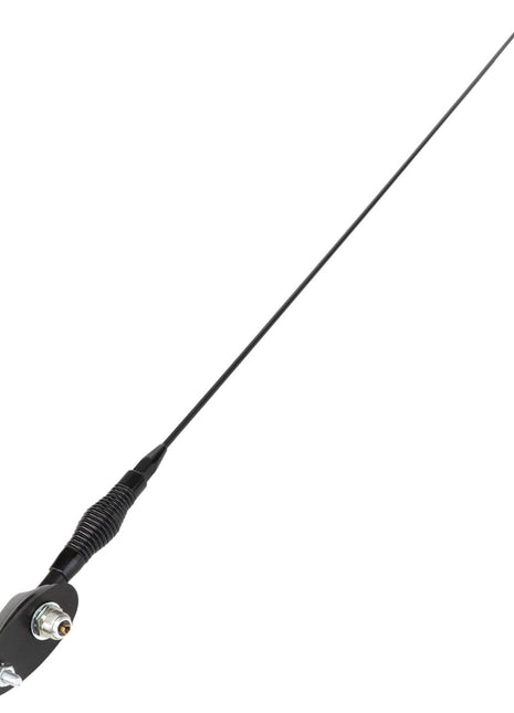 A black AGCO car radio antenna, model CH166-4615, featuring a long, slender rod attached to a compact base.