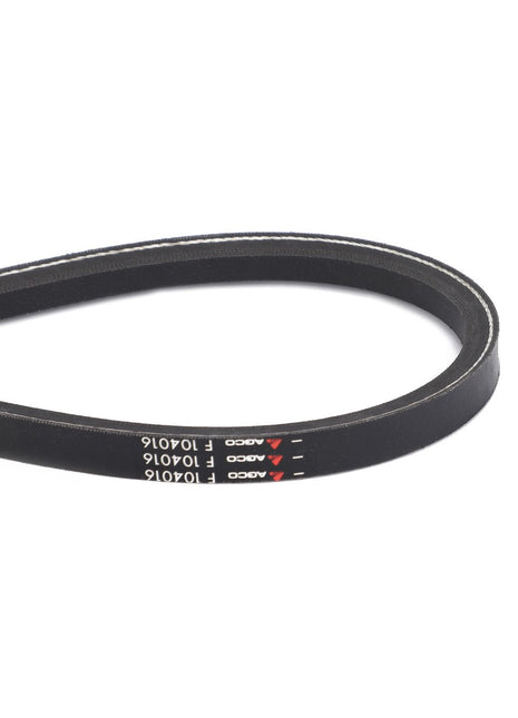 A black rubber automotive belt with the numbers "7PK1015" and the brand name "AGCO" printed in white, designed for optimal performance and noise reduction.