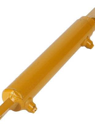 The AGCO | CYLINDER - AG425222 is a robust yellow hydraulic cylinder with mounting points at both ends, ideal for heavy machinery applications.