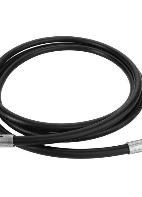 A coiled black AGCO Drain Hose (model Acw3619230), featuring metal fittings on both ends—one straight and one angled. No current product description information is available.
