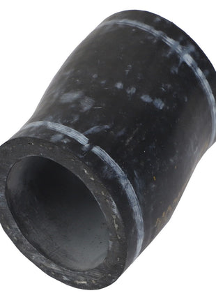The AGCO Hose - Acp0234230 is a black cylindrical pipe connector featuring a slightly wider middle section, displaying signs of wear and a textured surface. Currently, there is no additional product description available from the brand AGCO.
