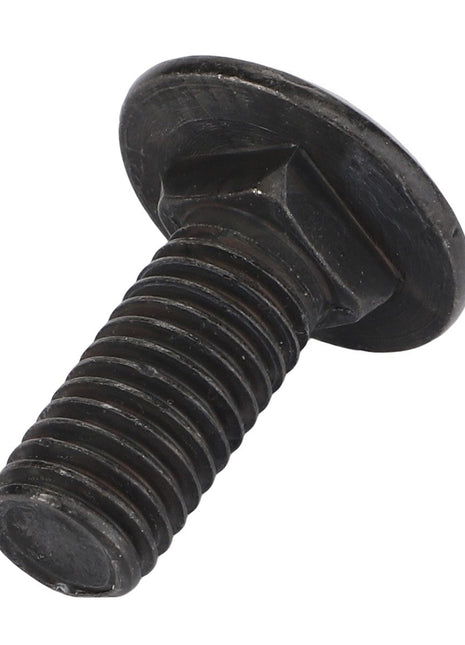 Product AGCO | Round Head Square Neck Carriage Bolt - Acw4690380 by AGCO: A black metal bolt featuring a round, flat head and a threaded shaft. Product description details are currently unavailable.