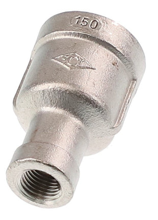 The product is the AGCO Coupling (AG563038), a metal pipe fitting with threaded ends and "150" embossed on the side. Brand Name: AGCO. Current product description information is unavailable.