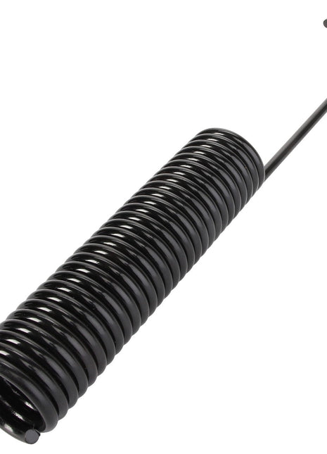 Introducing the AGCO | SPRING - ACY1511450 by AGCO: a black metal tension spring with a hook on one end and a flat coil design. For more information, please refer to the product details section since a full description is currently unavailable.