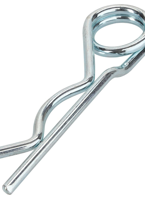 An AGCO Pin - Acp0344070, made from metallic material and also known as a retaining pin, rests on a pristine white surface.