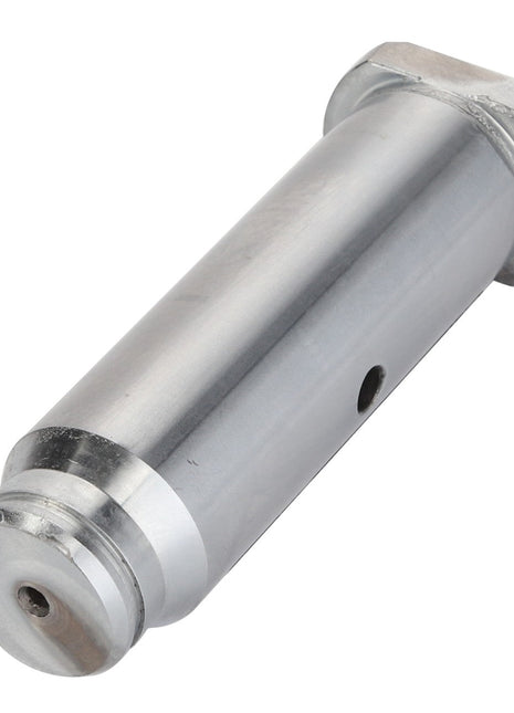 AGCO's Pin - Acp0476320 is a cylindrical metal part featuring a hole in the center and a hexagonal base at one end, potentially used as a component in industrial machinery or equipment. Currently, there is no additional product description available.