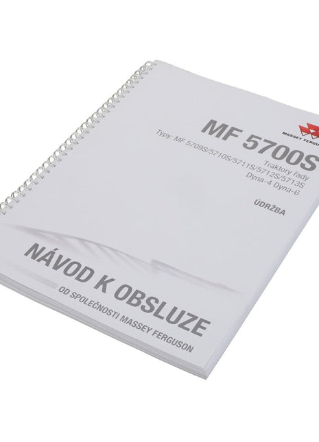 Spiral-bound manual titled "Operator's Manual - Act004075A" by AGCO for MF 5700S, available under the brand name AGCO. No current product description available.