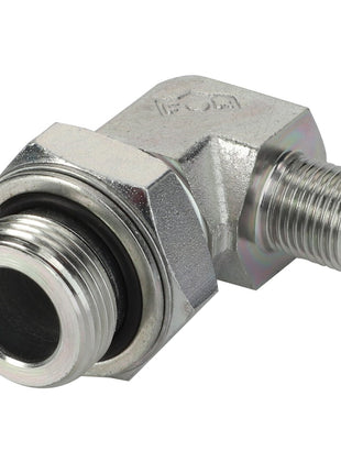 A metallic 90-degree elbow pipe fitting designed for joining two pipes at a right angle, branded as AGCO and referred to as Union - Acw0532480, currently has no information available.