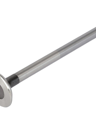 The AGCO | VALVE - 10V10073 is a metal engine valve featuring a long cylindrical stem and a flat, circular head, commonly used in automotive engines. For any product ordering inquiries or additional assistance, please contact our support team.