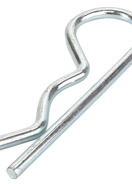 Close-up view of the AGCO Pin - Acp0029750, a silver R-clip from AGCO, used to secure the ends of round shafts. No current product description available.